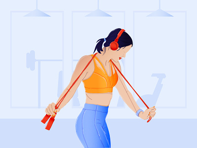Fitness girl colors design fitness flat girl illustration vector