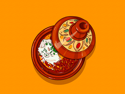 Moroccan Tajine Illustration culture design flat food illustration morocco tajine vector