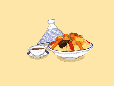 Moroccan couscous africa couscous food illustration morocco