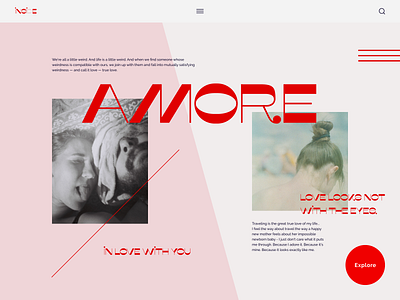 Amore 35mm analog design dribbbleweeklywarmup filmphotography font graphic design homepage layout love ui uidesign ux valentines web