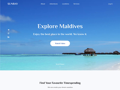 Sunbay Website after effects animation clean design landing page layout maldives minimalistic motion travel travel agency ui ux vacation vector web web design