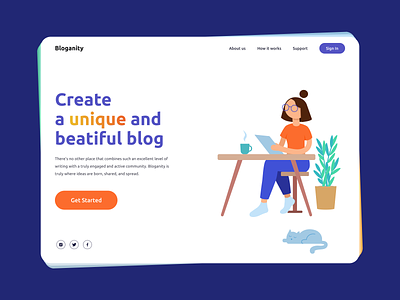 Bloganity — Website for Blogging blog blogging clean design detail illustration layout minimal minimalist research simple ui ux web design