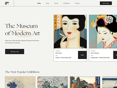 The Museum of Modern Art Concept art concept curation design exhibition figma gallery hero section homepage japan layout logo main page minimal museum app ui ux web website