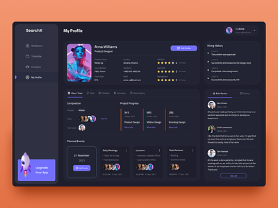 Web Service | Manage Teamwork Events company event company profile dashboard employee profile evaluation it manage employees management personal profile team uiux web design web service work process