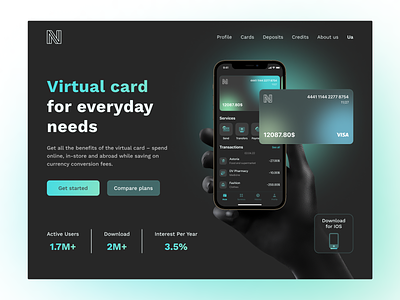 Mobile Banking App Concept branding cards credit card crypto currency design finance financial illustration layout online banking save money spendings track finance typography web design
