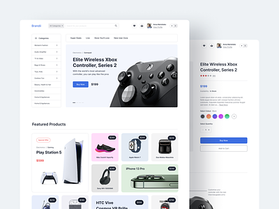 Electronic & Technology Marketplace b2b b2b service branding business-to-busines device electronic electronic store gadgets gameplay gaming joystick layout light minimalistic online marketplace online store ps5 shop technology web design
