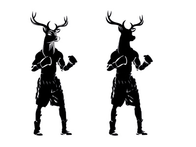 Stag Boxing Concept boxing illustration logodesign stag vector