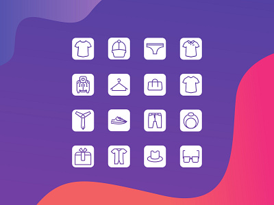 Fashion Icon set app design flat icon illustration ui vector web