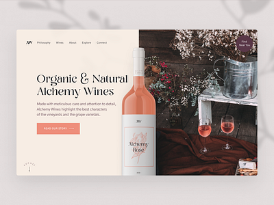 Wine Company branding design feminine flat natural organic ui web web design webdesign wine wine bottle wine bottle mockup wine company wine label winery