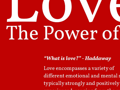 What it love? love red typography vollkorn
