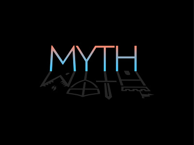 Myth illustration logotype typogaphy vector