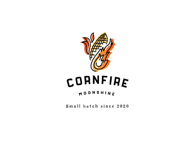 Cornfire alcohol brand design logo moonshine package design