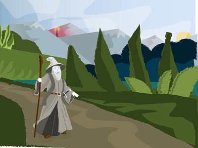 Gandalf the gray illustration lord of the rings