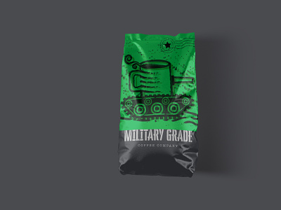 Military Grade branding coffee design illustration logo package design