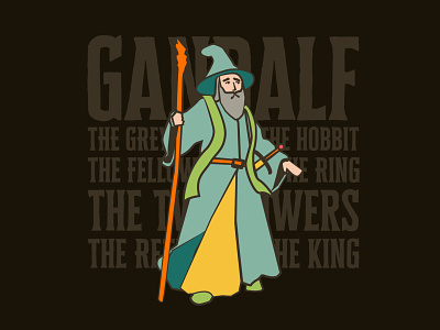 Gandalf gandalf illustration lord of the rings poster poster design typogaphy