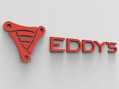Eddy's Interior Signage 3d branding eddys identity interior logo render signage