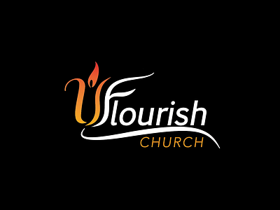 UFlorish Church church faith flame floral logo