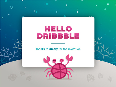 Hello Dribbble! debut debut shot debutshot flat illustration illustrator invitation ui uidesign vector