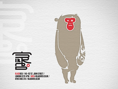 BLKRED BRANDING black branding character identity illustration line work logo macaque monkey pseudo japanese red tattoo