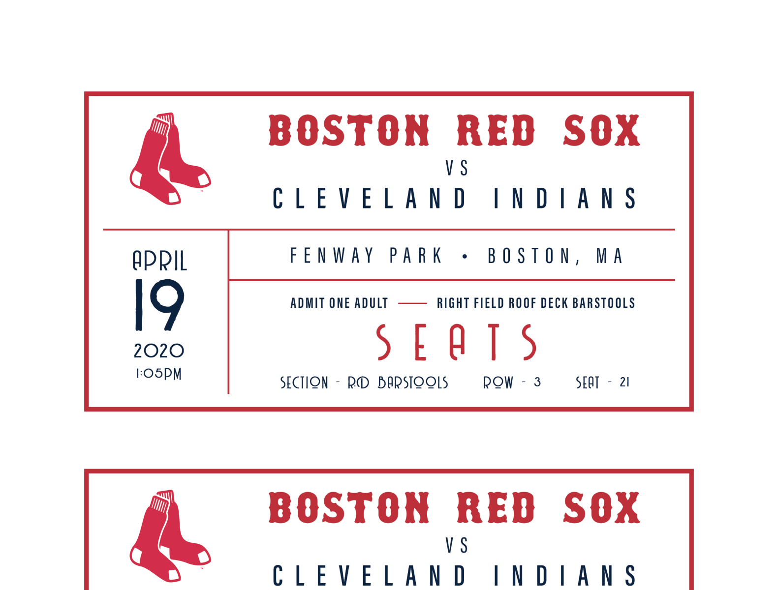 Red Sox Tickets by Dee Race on Dribbble