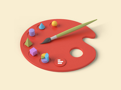 super palette 3dart brush data connectors dataviz geometric shapes palette piechart red