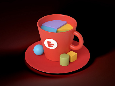 SuperCup 3d art 3dmodeling cup dataviz mug piechart