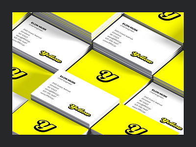 Yellow businesscards monogram yellow