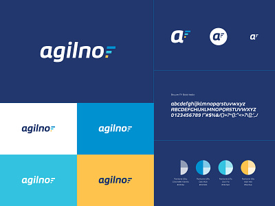 Agilno blue italic logotype mulicolor