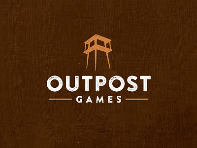 Outpost Games Logo Design branding brown grunge gulag icon logo orange sentry