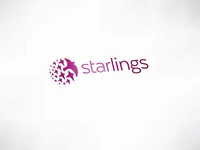 Starlings Logo Design By Logoholik V2 global icon logo murmuration purple starlings