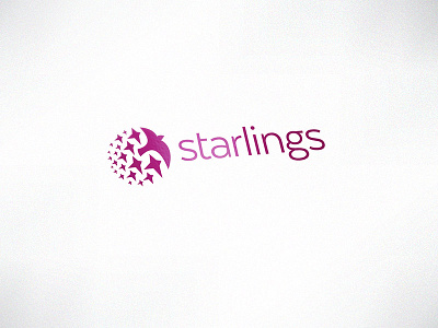 Starlings Logo Design By Logoholik V2 global icon logo murmuration purple starlings