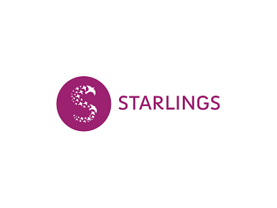 Starlings Logo Design By Logoholik V3 global icon logo monogram murmuration purple s starlings