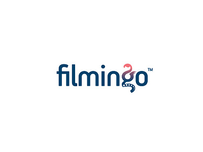 Filmingo film roll flamingo logotype wordmark