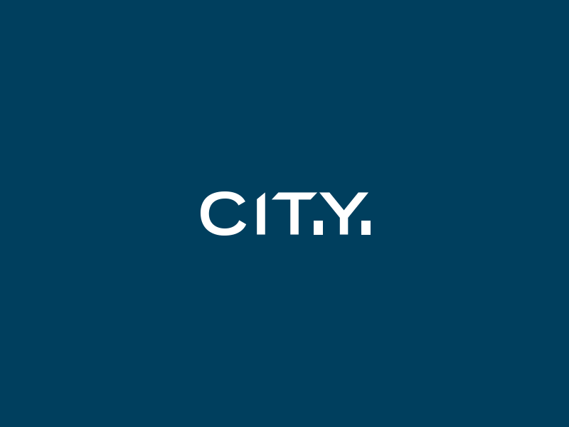 City logotype negative space wordmark