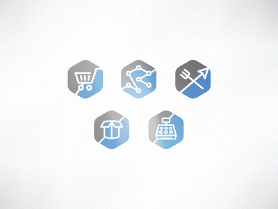 Tismartcloud digital products subbranding blue cloud digital gray hexagon icons products