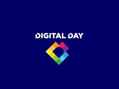 Digital Day digital heart monogram pin