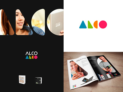 Alco Electronics geometric logotype multicolor