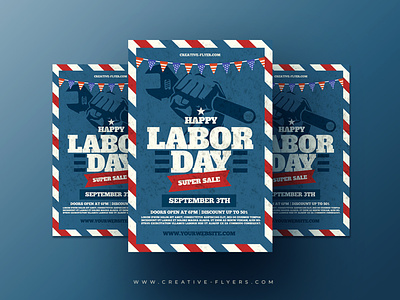 Labor Day Flyer Template adobe creativeflyers design flyer templates graphicdesign illustration labor day mardi gras marketing photoshop psd files sales
