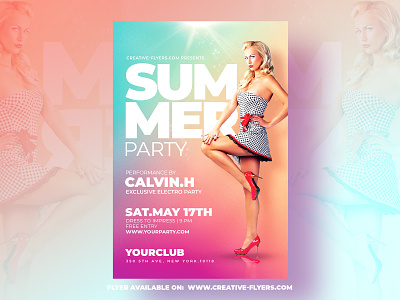 Summer Party flyer - Photoshop PSD adobe affiche creative summer flyer creativeflyers design flyer templates graphic designers graphicdesign party flyer photoshop psd poster summer summer design summer party summer posters
