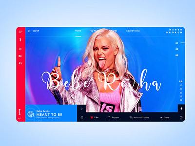 Bebe Rexha ui ux website design