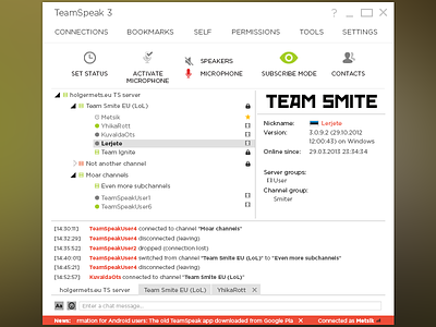 Teamspeak 3 - redesign concept chat concept lol redesign teamspeak ui ux