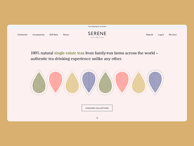 Serene tea collection first shot tea uxdesign webdesign