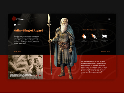 Vikings Gods asgard dark theme educational gods history legends onepage viking vikings