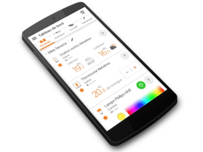 Mobile application - connected object animation connected dashboard data gif graph mobile object orange weather