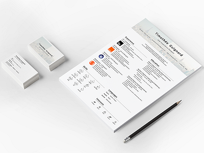 Resume & Business Card cv experience languages portfolio print resume skills ui user ux web