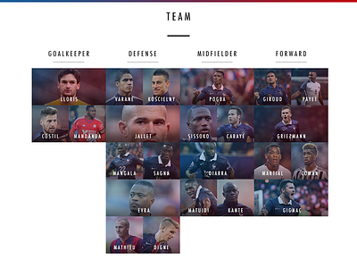France Team - Euro 2016 euro football france soccer web webdesign website