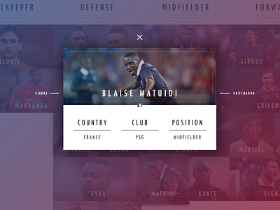 Card Player - Euro 2016 euro football france soccer web webdesign website