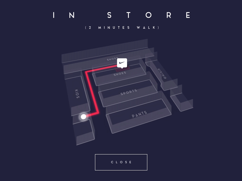Nike App Concept - Map In Store 90 air air max app gps in-store location map nike store touch