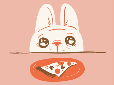 Reggie needs pizza badly by Lauren Gregg on Dribbble