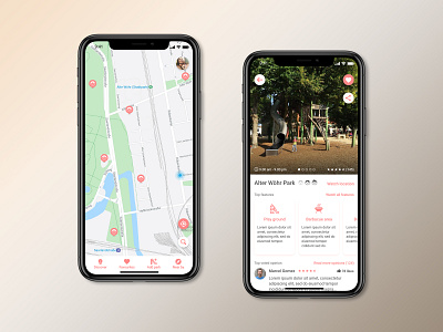 Playground App app branding design food and drink location app location tracker maps mobile app mobile application mobile design mobile ui play playground recommendations search ui user experience design user interface user interface design ux